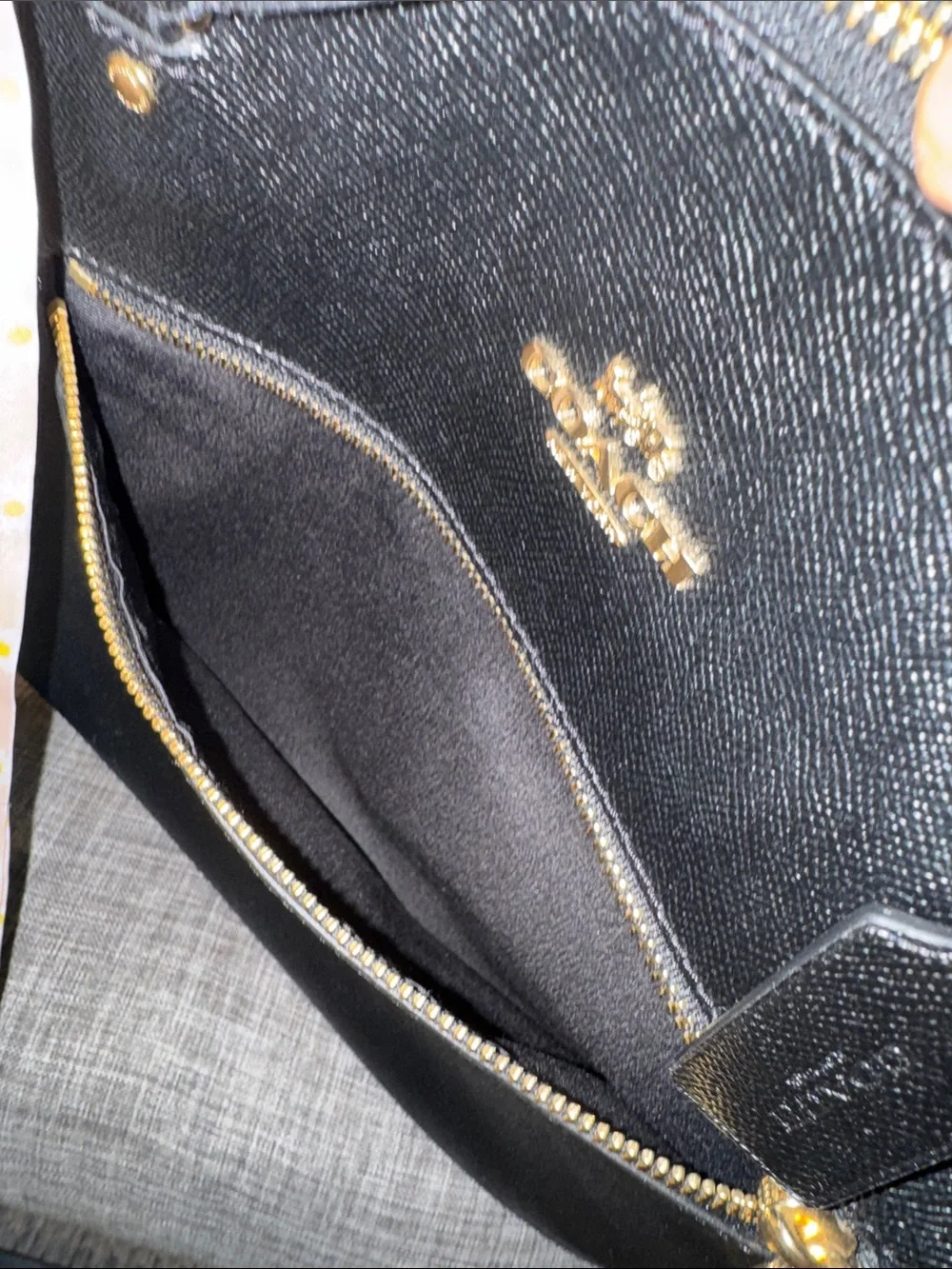Coach Bag Gallery Large Black Leather Tote Bag With Gold Hardware EUC